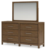 Cabalynn Light Brown Queen Panel Storage Bed, Dresser, Mirror and 2 Nightstands