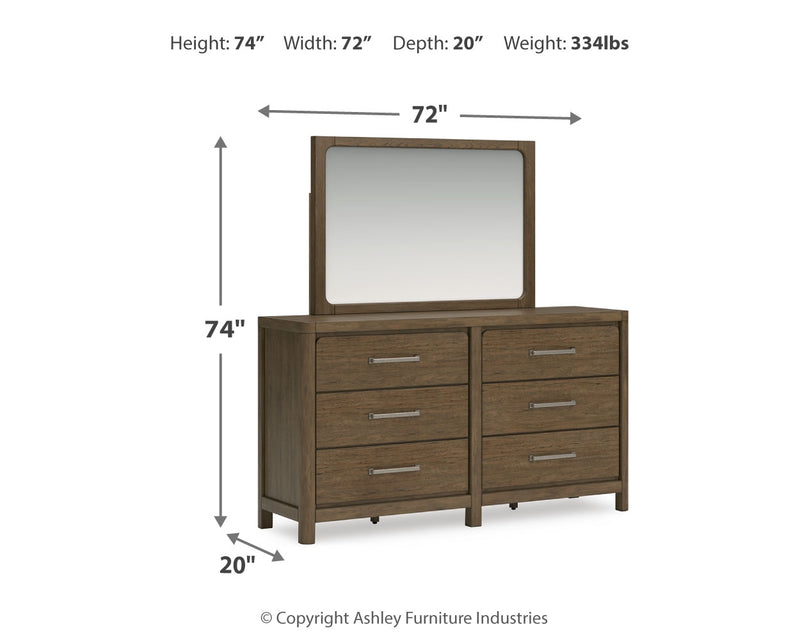 Cabalynn California King Panel Bedroom Set with Storage, Dresser and Mirror - Ornate Home