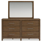 Cabalynn Light Brown Queen Panel Storage Bed, Dresser, Mirror and 2 Nightstands