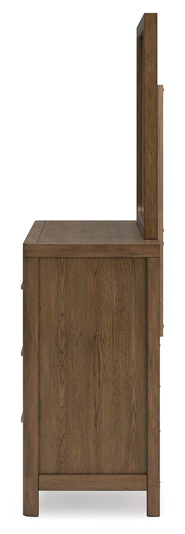 Cabalynn Light Brown Queen Panel Storage Bed, Dresser, Mirror and 2 Nightstands