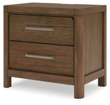 Cabalynn Light Brown Queen Panel Storage Bed, Dresser, Mirror and 2 Nightstands