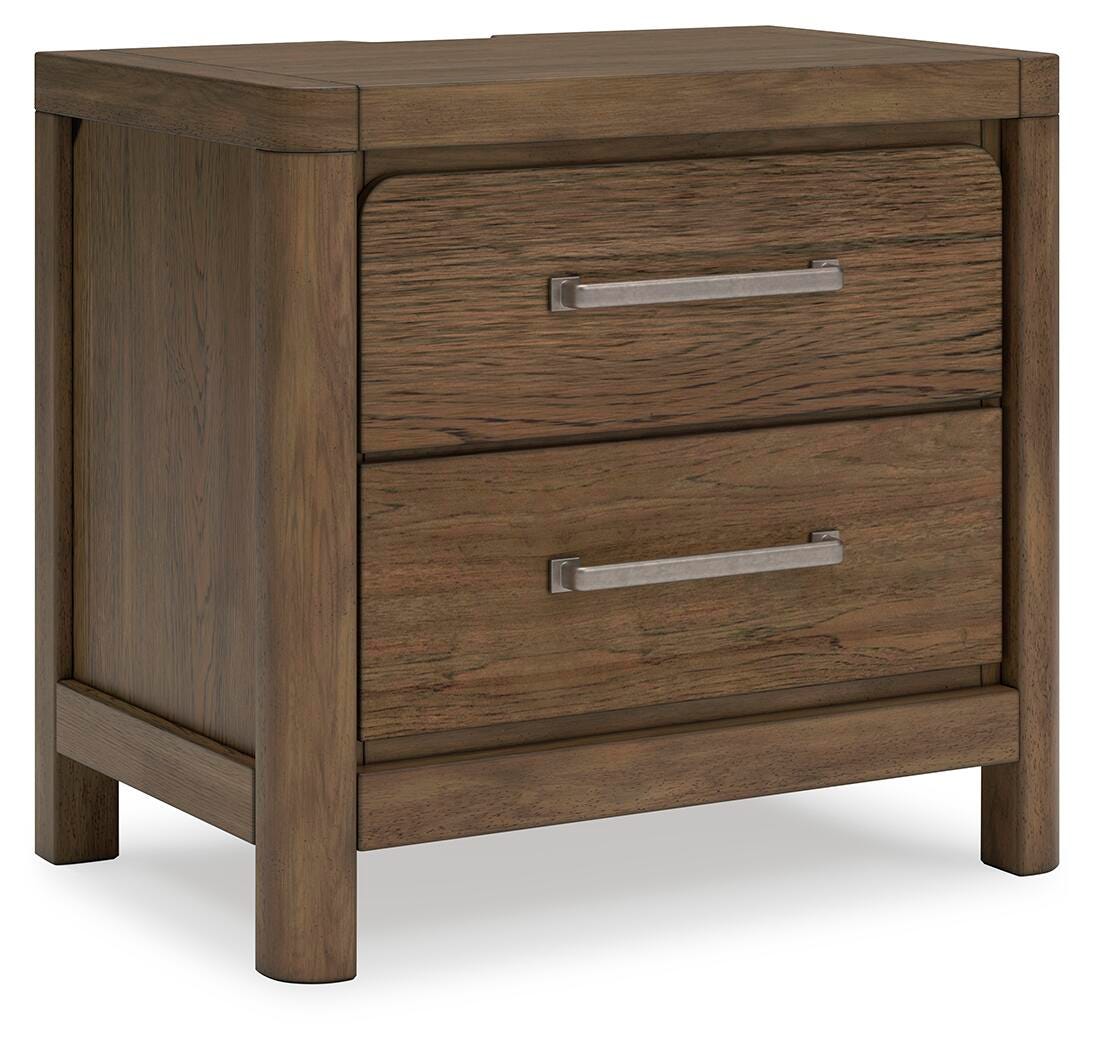 Cabalynn Light Brown Queen Panel Storage Bed, Dresser, Mirror and 2 Nightstands