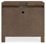 Cabalynn Light Brown Queen Panel Storage Bed, Dresser, Mirror and 2 Nightstands
