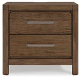 Cabalynn Light Brown Queen Panel Storage Bed, Dresser, Mirror and 2 Nightstands
