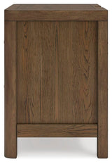 Cabalynn Light Brown Queen Panel Storage Bed, Dresser, Mirror and 2 Nightstands