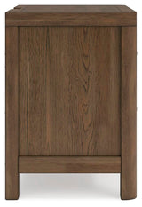 Cabalynn Light Brown Queen Panel Storage Bed, Dresser, Mirror and 2 Nightstands