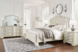 Arlendyne Antique White Queen Upholstered Bed - Ornate Home