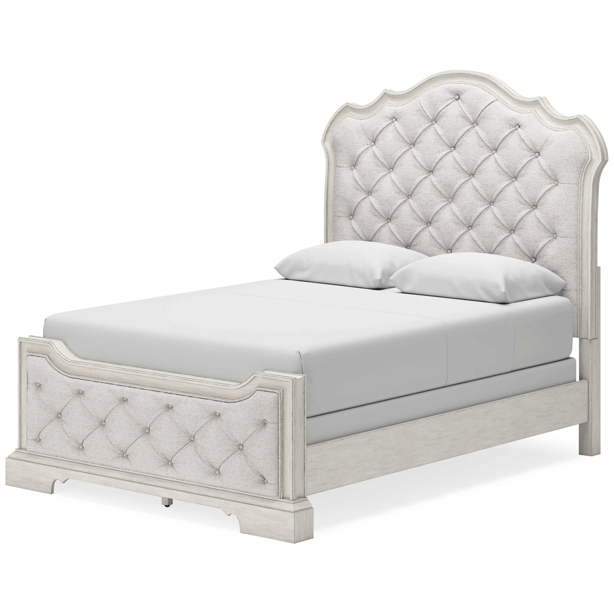 Arlendyne Antique White Queen Upholstered Bed - Ornate Home