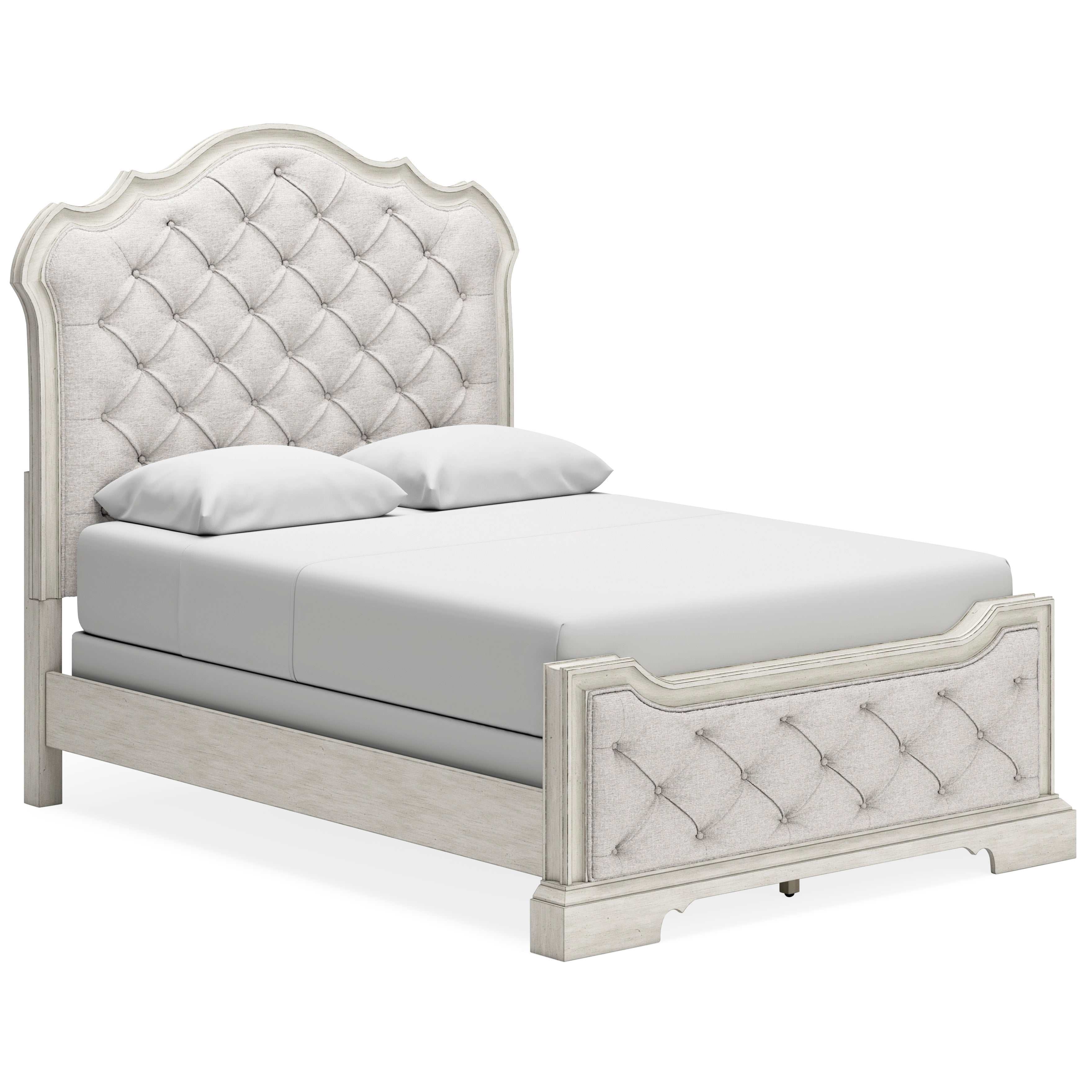 Arlendyne Antique White Queen Upholstered Bed - Ornate Home