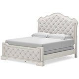 Arlendyne Antique White King Upholstered Bed - Ornate Home