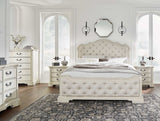 Arlendyne Antique White Queen Upholstered Bed - Ornate Home