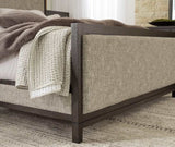 Burkhaus Brown Queen Uph. Panel Bed - Ornate Home