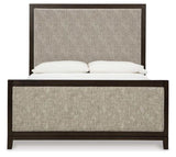 Burkhaus Brown Queen Uph. Panel Bed - Ornate Home