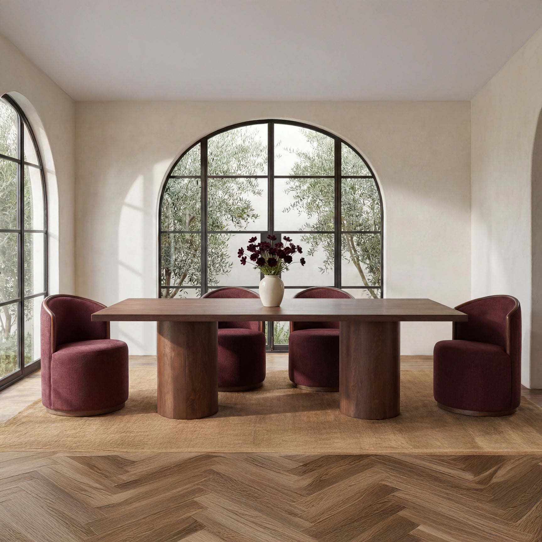 Hadley Warm Brown Large Dining Table