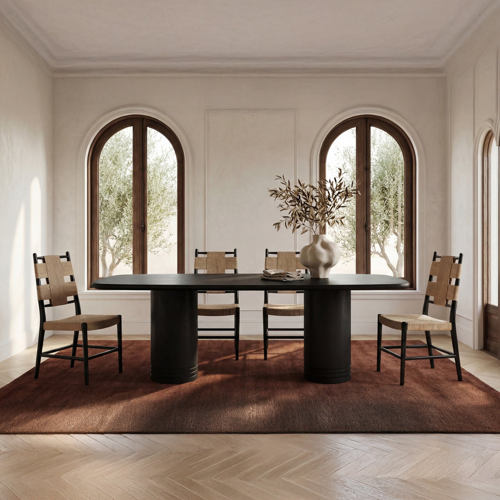 Daphne Black Large Dining Table