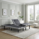 Flex Brown Split Eastern King Power Heads And Foot Adjustable Bed Frames With Massage Zero Gravity Charging Ports And Nightlight
