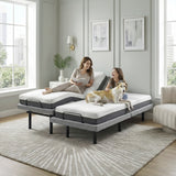Flex Brown Split Eastern King Power Heads And Foot Adjustable Bed Frames With Massage Zero Gravity Charging Ports And Nightlight