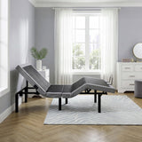 Flex Brown Full Power Head And Foot Adjustable Bed Frame With Massage Zero Gravity Charging Ports And Nightlight