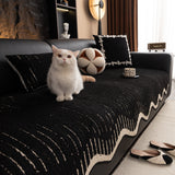 Textured Sofa Seat Cover with Wave Edge – Non-Slip, Washable Couch Throw Protector
