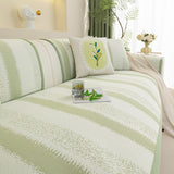 Striped Non-Slip Cooling Couch Cover, Summer Couch Pads for Seat Back Armrest