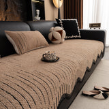 Textured Sofa Seat Cover with Wave Edge – Non-Slip, Washable Couch Throw Protector