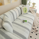 Striped Non-Slip Cooling Couch Cover, Summer Couch Pads for Seat Back Armrest
