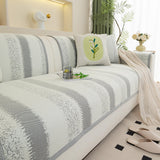 Striped Non-Slip Cooling Couch Cover, Summer Couch Pads for Seat Back Armrest