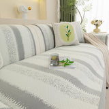 Striped Non-Slip Cooling Couch Cover, Summer Couch Pads for Seat Back Armrest