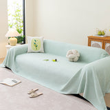 Cooling Embossed Botanical Couch Cover, Soft Ice Silk Furniture Protector for Sofa