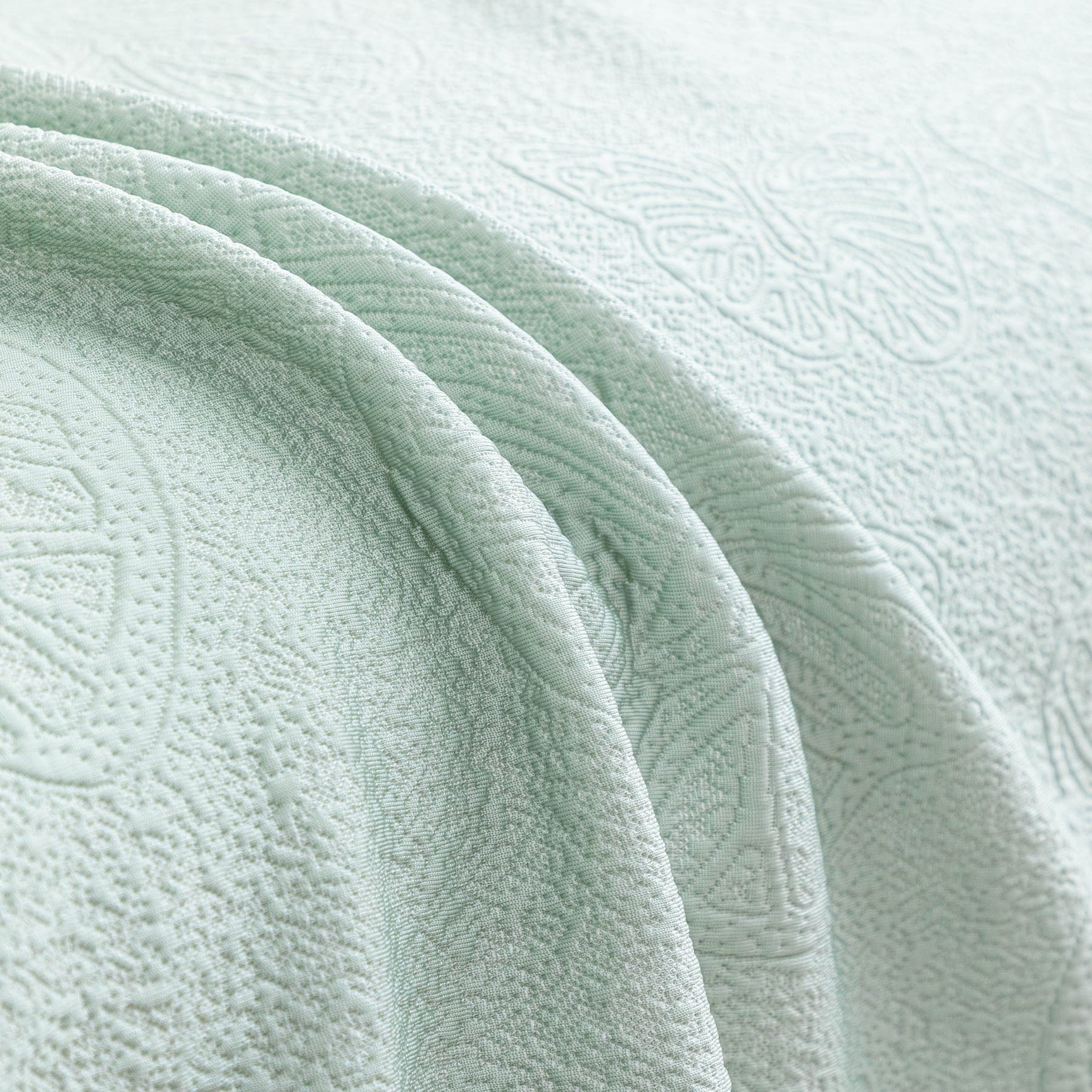 Cooling Embossed Botanical Couch Cover, Soft Ice Silk Furniture Protector for Sofa