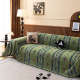 Southwestern Boho Woven Tribal Sofa Cover Blanket, Rustic Farmhouse Couch Throw Cover
