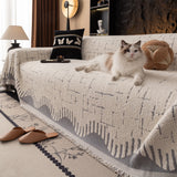 Chenille Sofa Cover Throw Blanket Woven Textured Decorative Furniture Slipcover