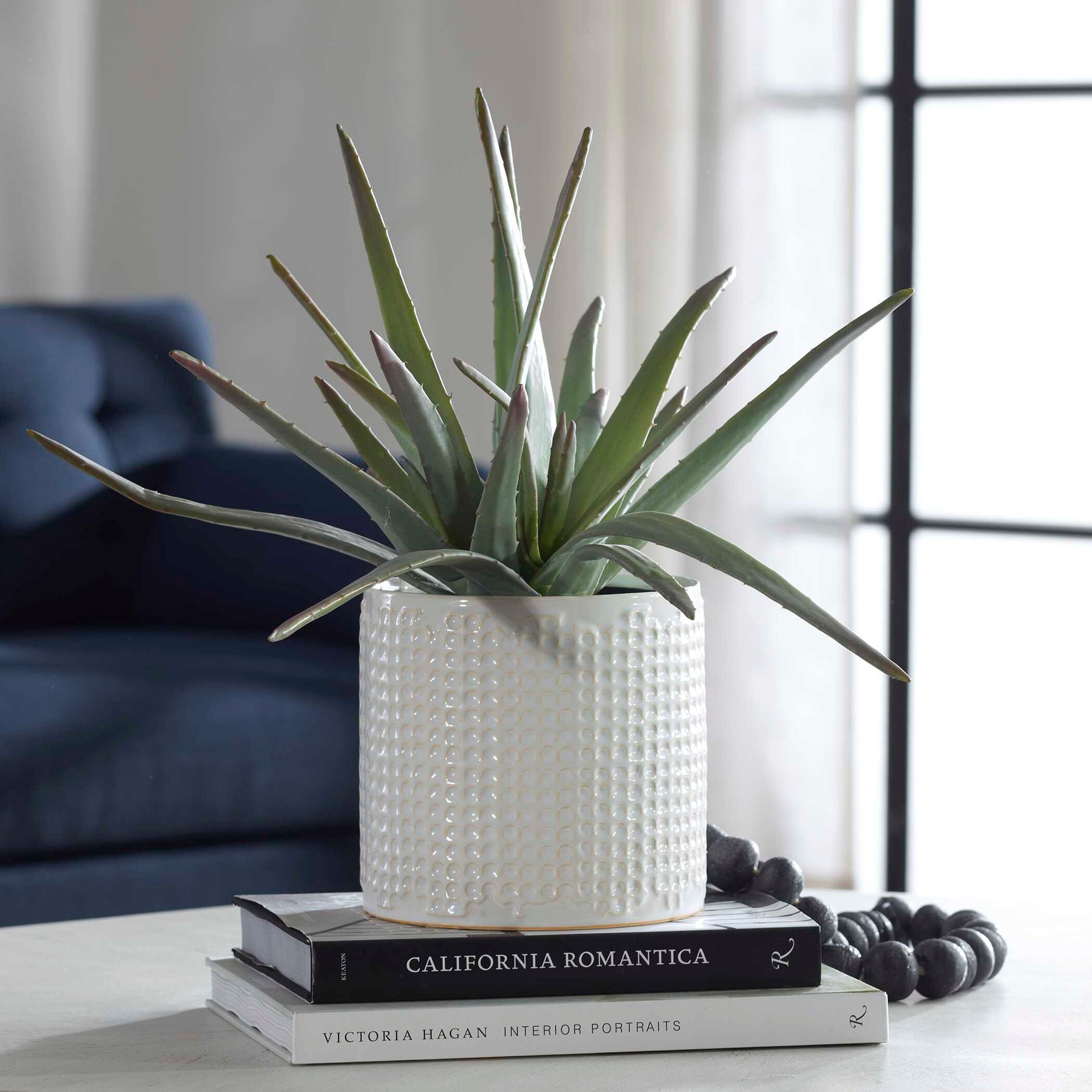 Taos Green/White Aloe Centerpiece