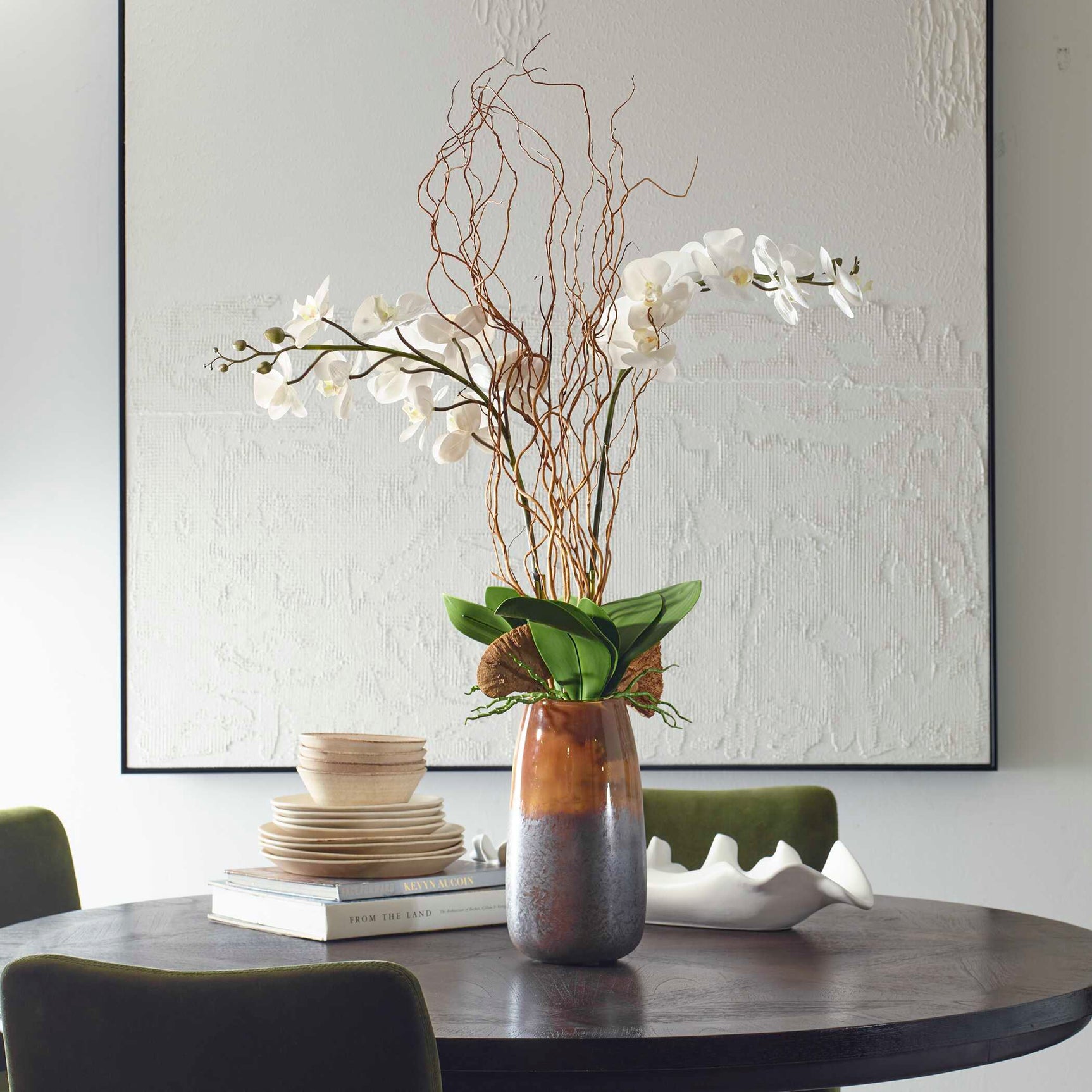 Earthbound Orchid Brown/White Vase