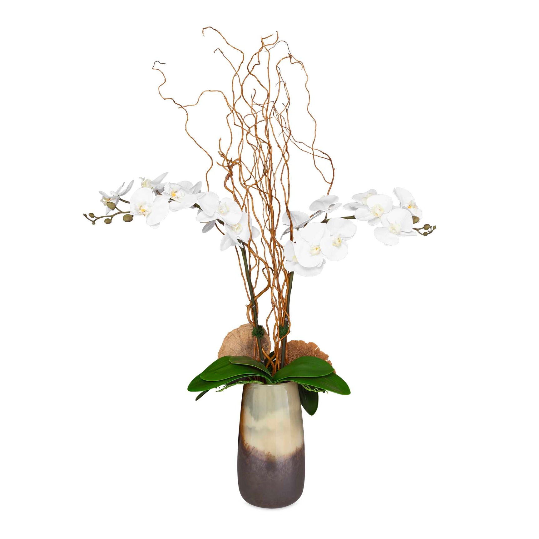 Earthbound Orchid Brown/White Vase