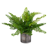 Maidenhair Fern Green Oxidized Container