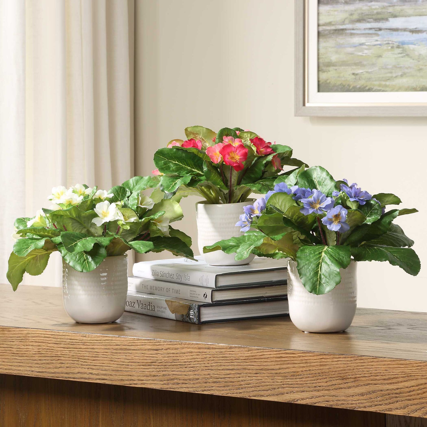 Trilogy Primrose Green/White Accents In Vases (Set of 3)