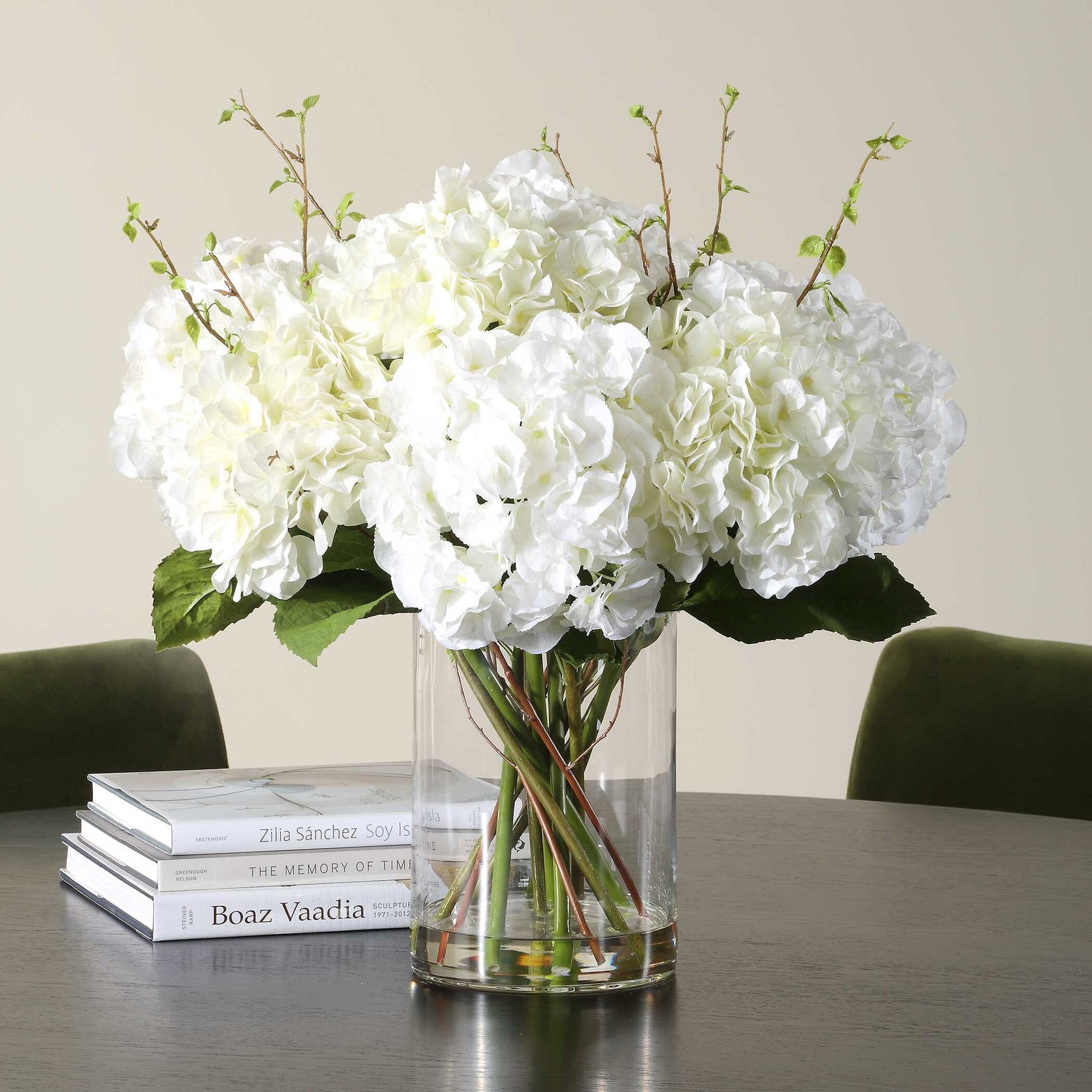 Anastasia Hydrangea White Centerpiece