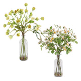 Tranquility Lenten Green/Pink/Yellow Rose Bouquets (Set of 2)