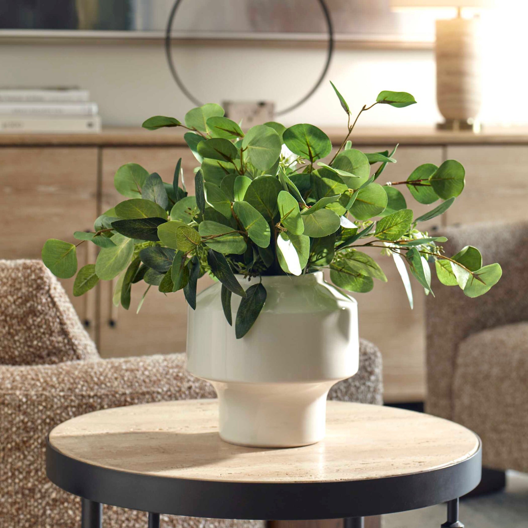 Essence Eucalyptus Green/White Accent & Vase