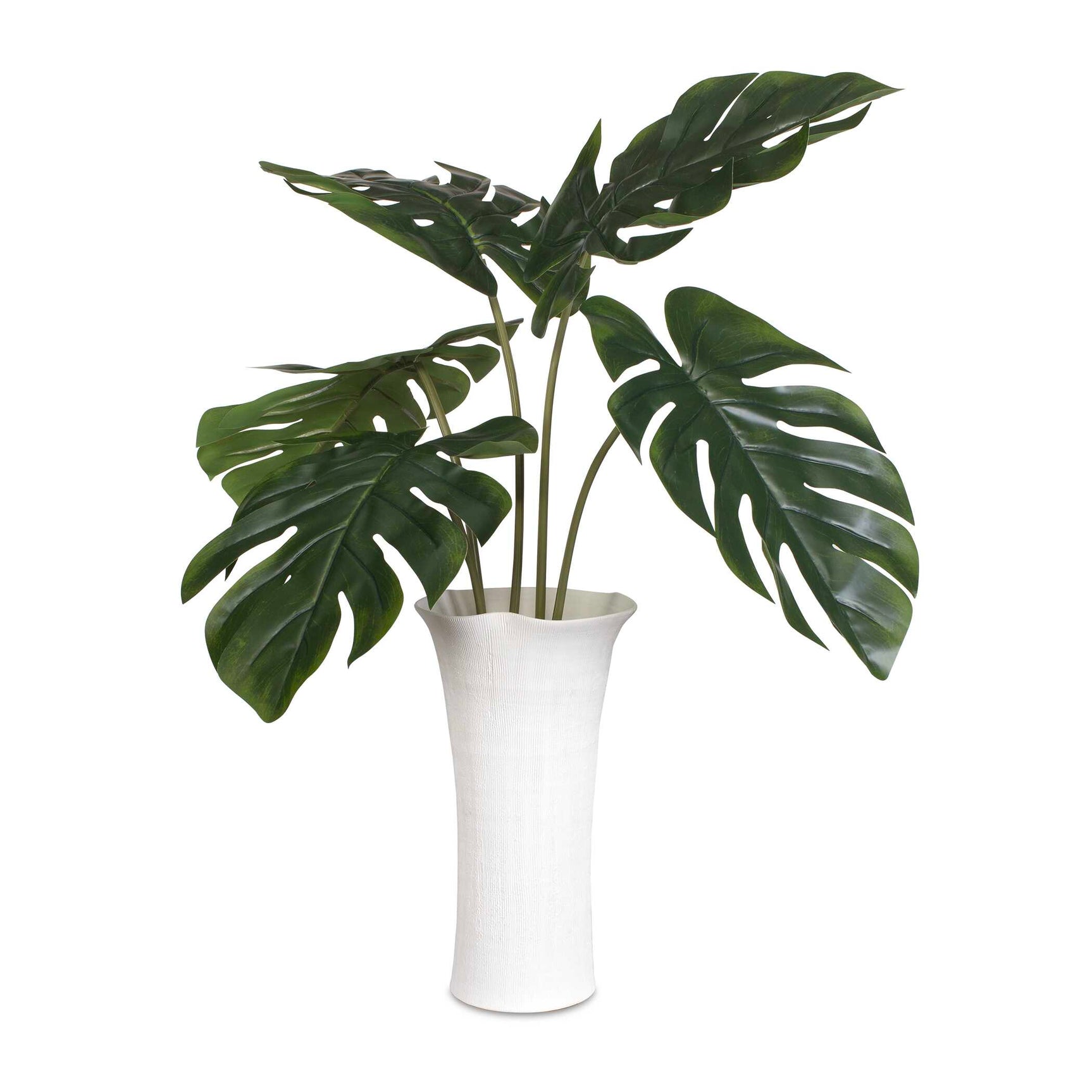 Muse White Monstera Vase Centerpiece