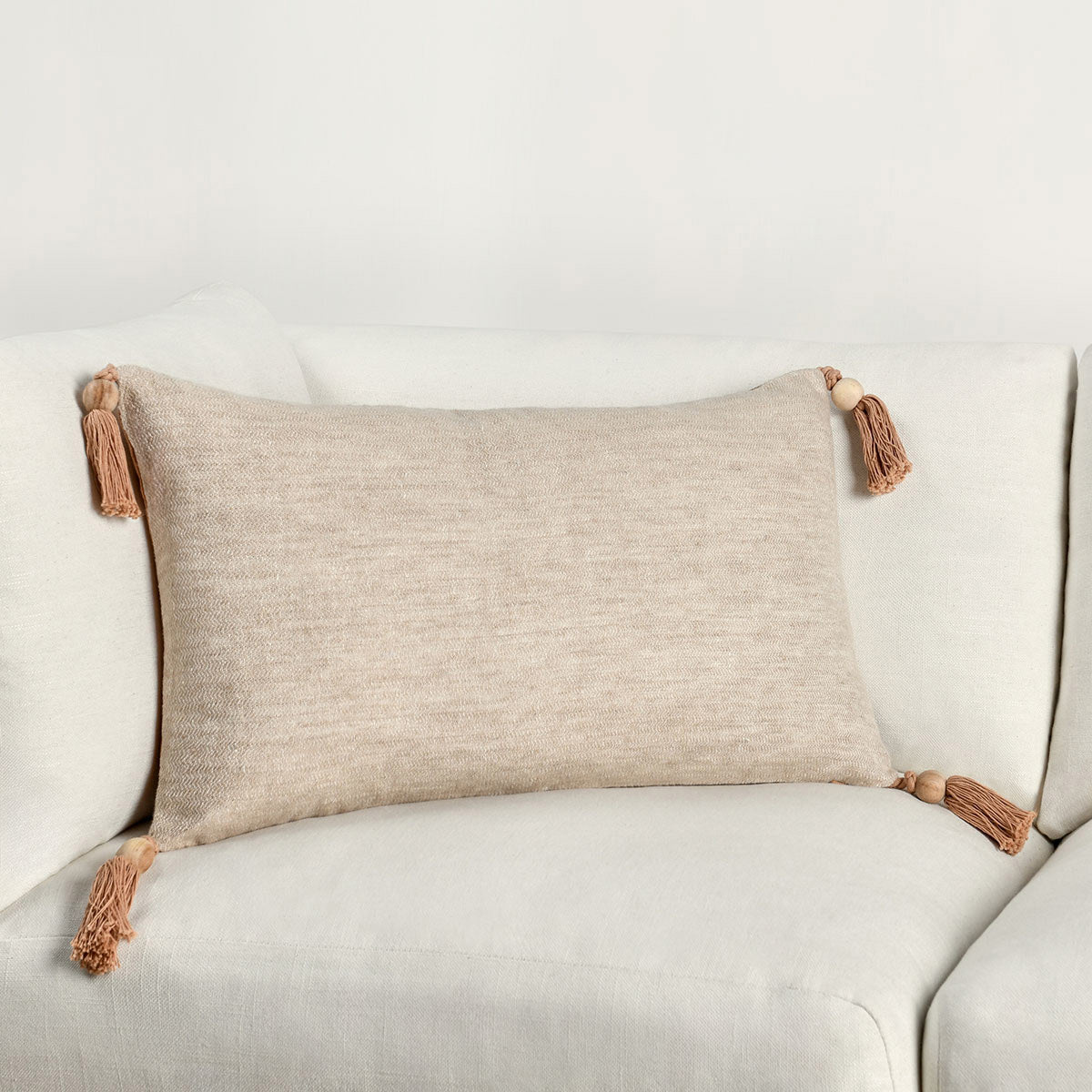 BW Sherry Solid Natural/Hazel 14x26 Throw Pillow (Set of 2) - Ornate Home