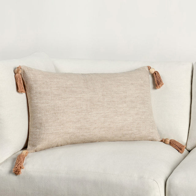 BW Sherry Solid Natural/Hazel 14x26 Throw Pillow (Set of 2) - Ornate Home