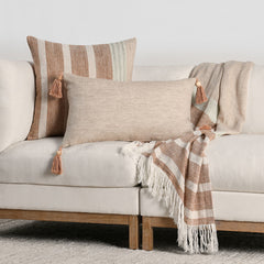 BW Sherry Solid Natural/Hazel 14x26 Throw Pillow (Set of 2) - Ornate Home