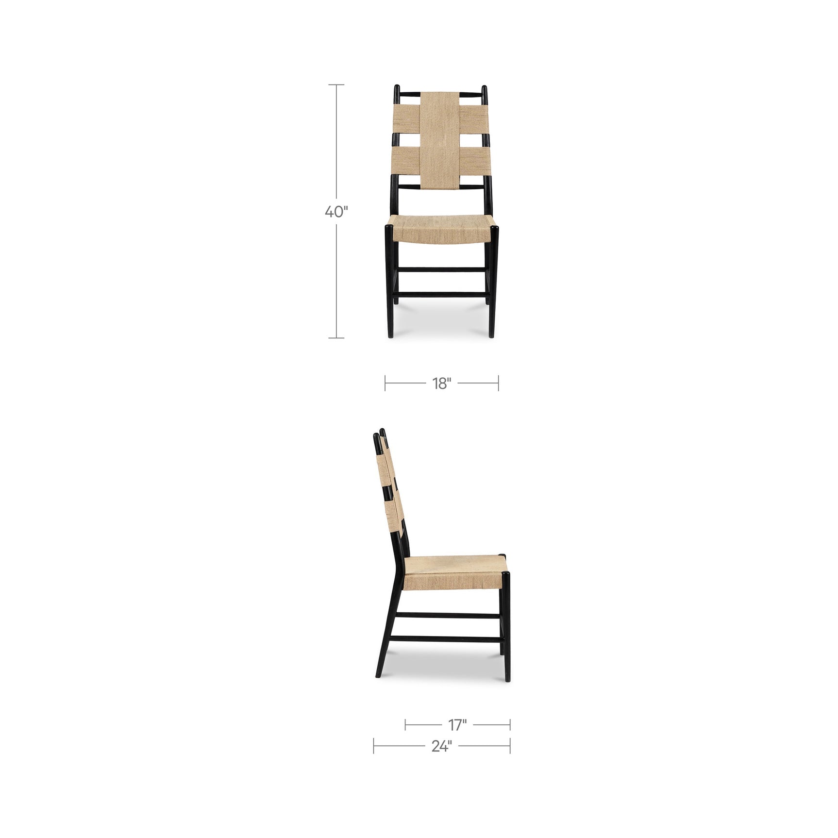 Laurel Natural/Charcoal Black Dining Chair (Set of 2)