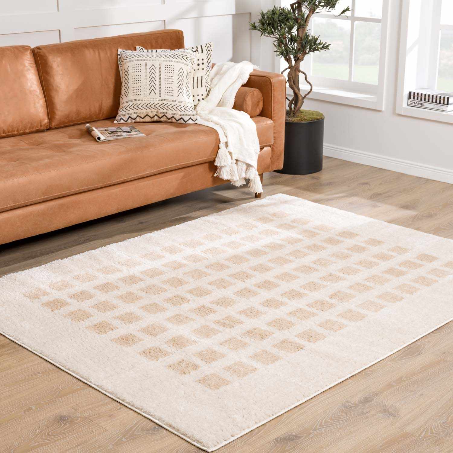 Baback Beige Washable Area Rug - Ornate Home
