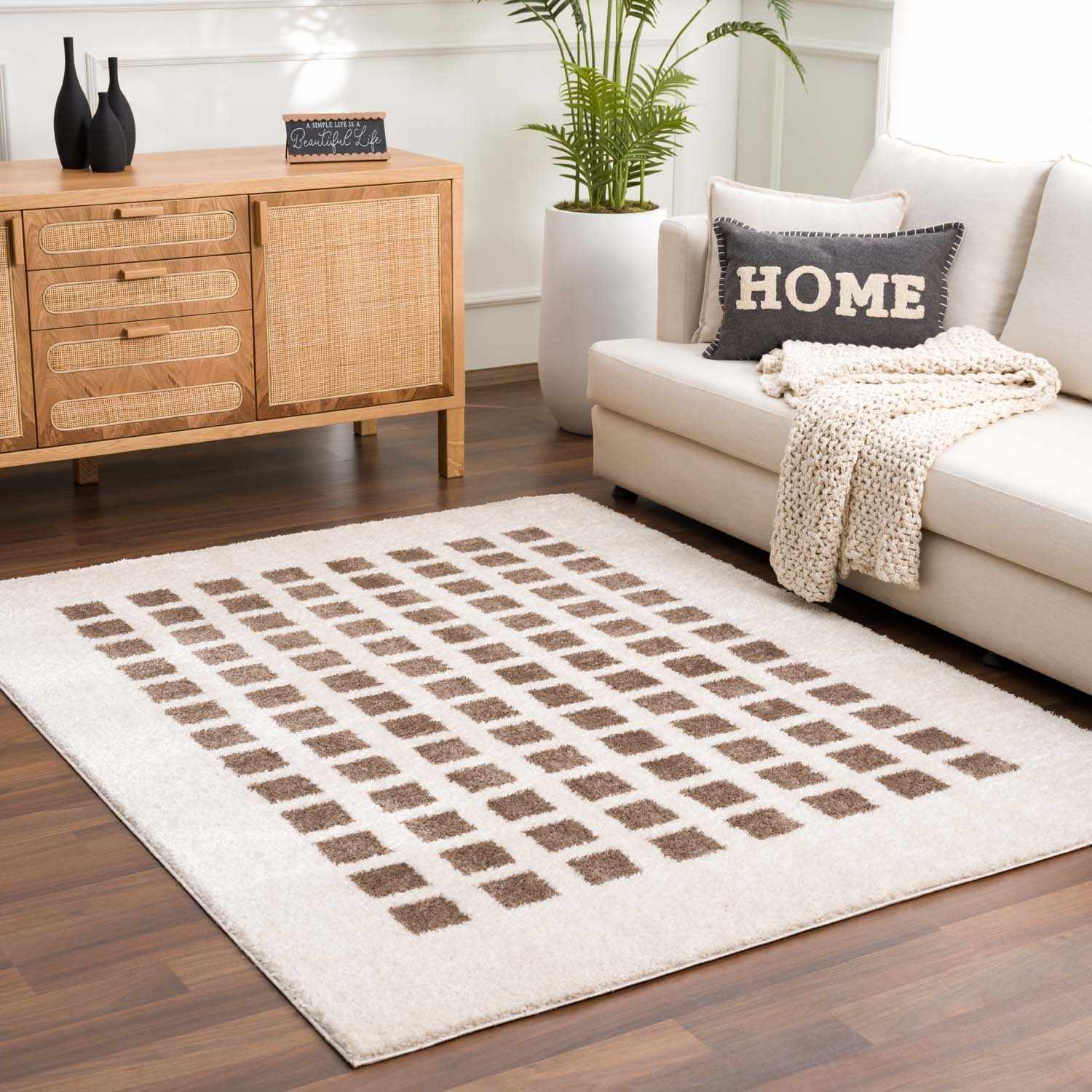 Baback Brown Washable Area Rug - Ornate Home