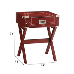 Babs Red End Table - Ornate Home