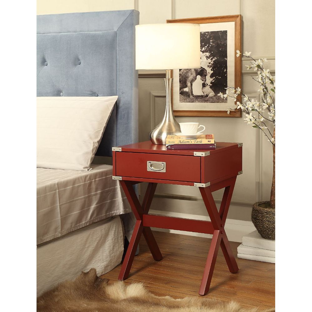 Babs Red End Table - Ornate Home