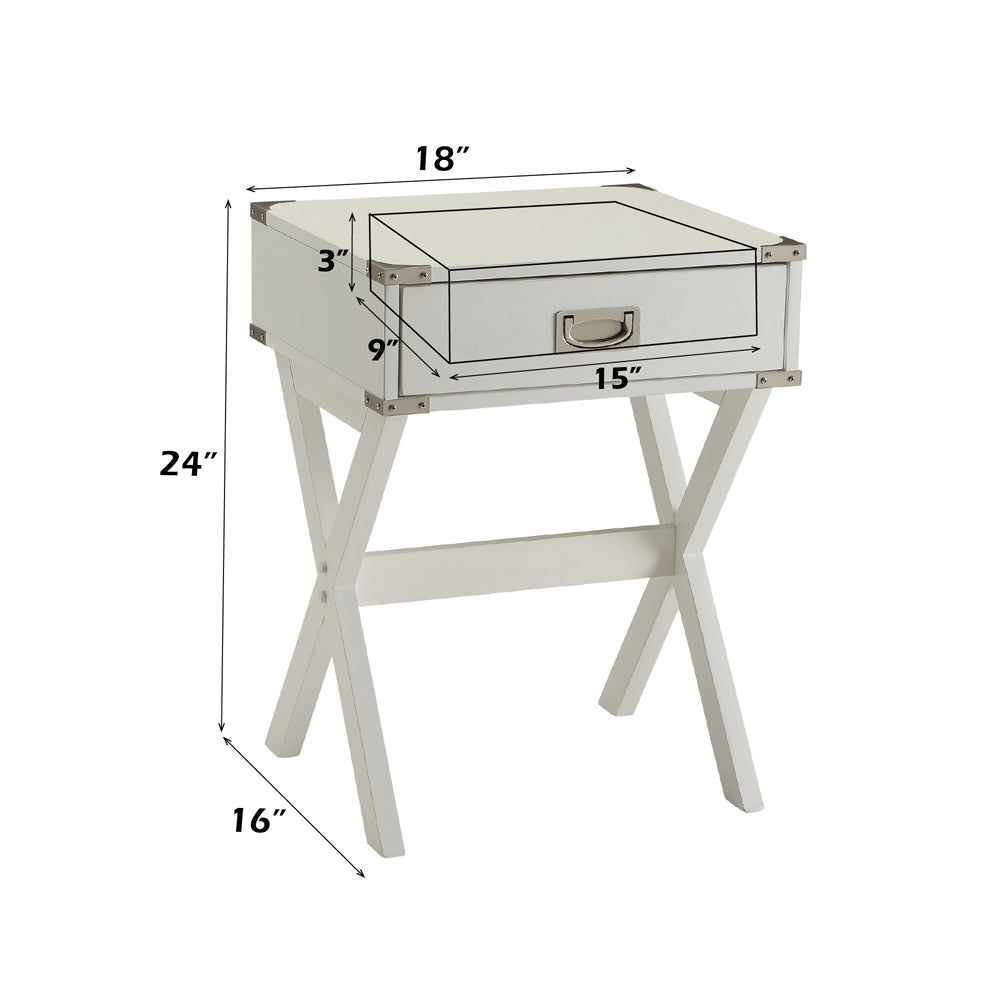 Babs White End Table - Ornate Home